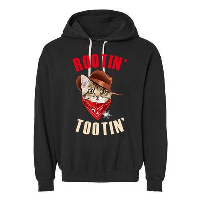 Rootin' Tootin' Cowboy Cat Meme Garment-Dyed Fleece Hoodie