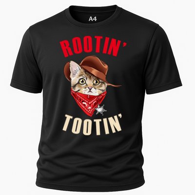 Rootin' Tootin' Cowboy Cat Meme Cooling Performance Crew T-Shirt