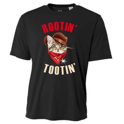 Rootin' Tootin' Cowboy Cat Meme Cooling Performance Crew T-Shirt