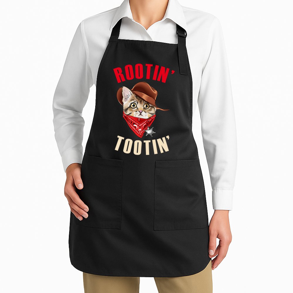 Rootin' Tootin' Cowboy Cat Meme Apron