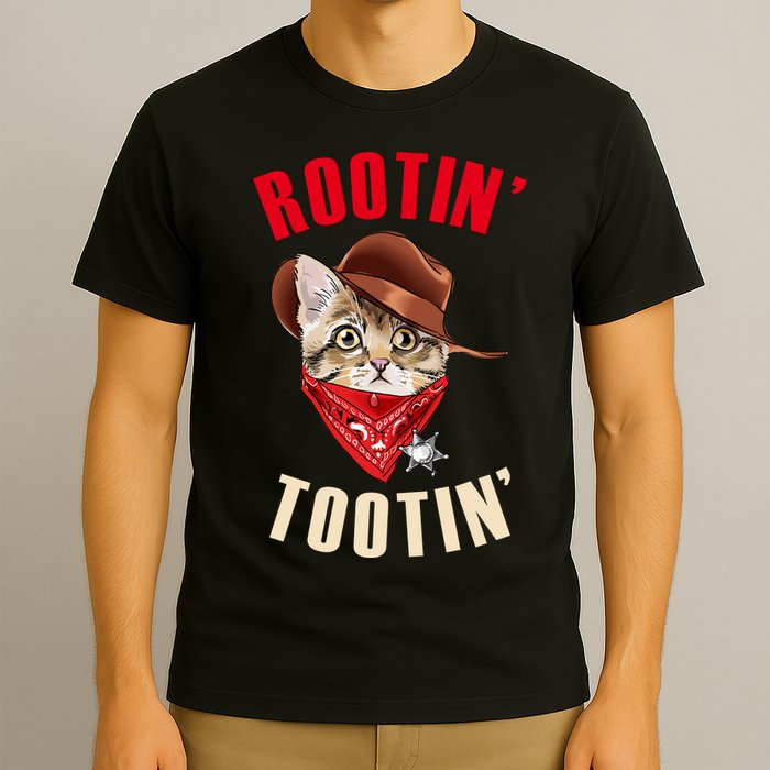 Rootin' Tootin' Cowboy Cat Meme T-Shirt
