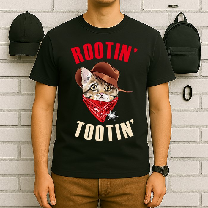 Rootin' Tootin' Cowboy Cat Meme T-Shirt