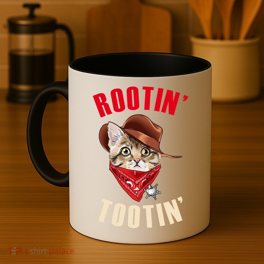 Rootin' Tootin' Cowboy Cat Meme Mug