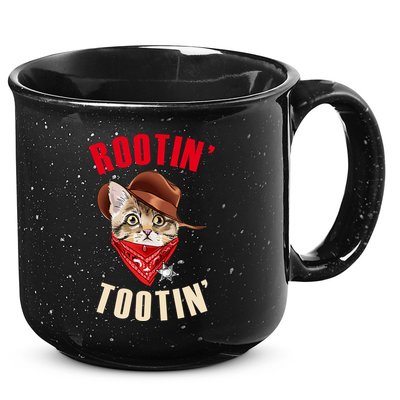 Rootin' Tootin' Cowboy Cat Meme 15oz Campfire Ceramic Mug
