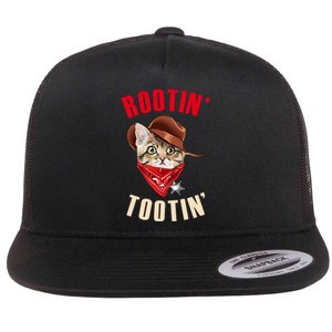 Rootin' Tootin' Cowboy Cat Meme Flat Bill Trucker Hat