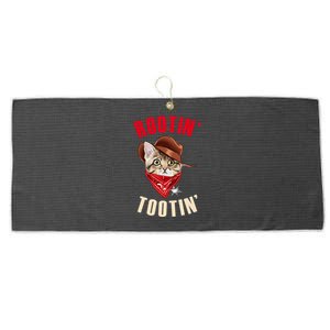 Rootin' Tootin' Cowboy Cat Meme Large Microfiber Waffle Golf Towel