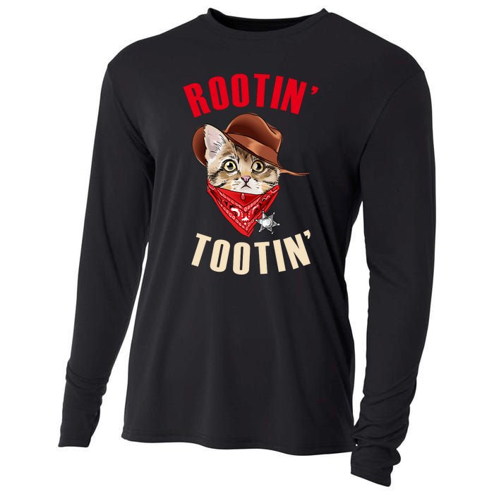 Rootin' Tootin' Cowboy Cat Meme Cooling Performance Long Sleeve Crew