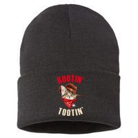 Rootin' Tootin' Cowboy Cat Meme Sustainable Knit Beanie