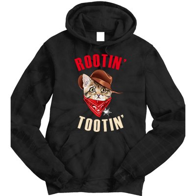 Rootin' Tootin' Cowboy Cat Meme Tie Dye Hoodie