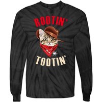 Rootin' Tootin' Cowboy Cat Meme Tie-Dye Long Sleeve Shirt