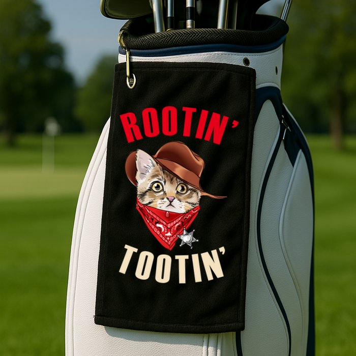 Rootin' Tootin' Cowboy Cat Meme Golf Towel