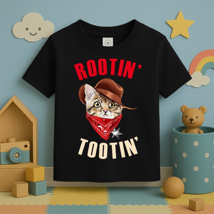 Rootin' Tootin' Cowboy Cat Meme Toddler T-Shirt