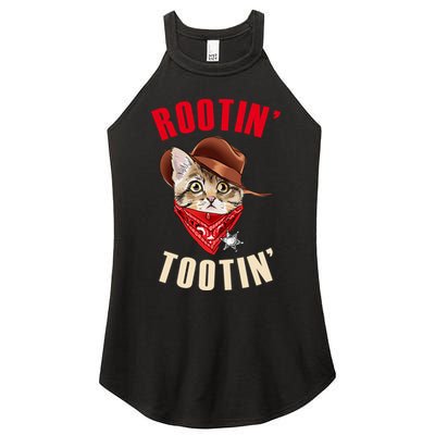 Rootin' Tootin' Cowboy Cat Meme Women's Perfect Tri Rocker Tank