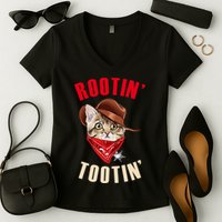 Rootin' Tootin' Cowboy Cat Meme Women's V-Neck T-Shirt