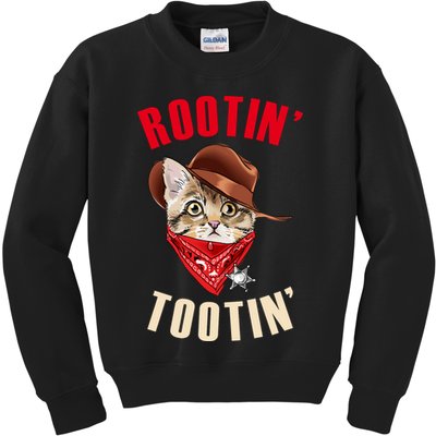 Rootin' Tootin' Cowboy Cat Meme Kids Sweatshirt