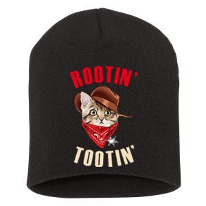 Rootin' Tootin' Cowboy Cat Meme Short Acrylic Beanie