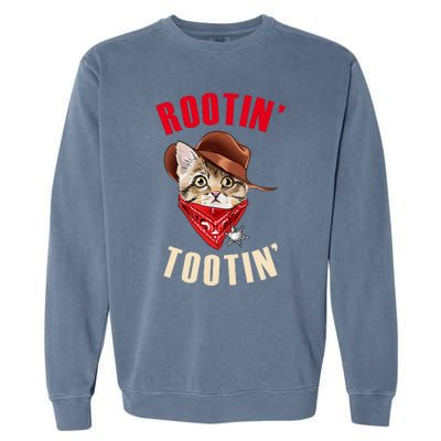 Rootin' Tootin' Cowboy Cat Meme Garment-Dyed Sweatshirt