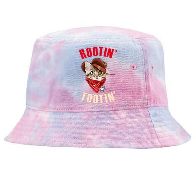 Rootin' Tootin' Cowboy Cat Meme Tie-Dyed Bucket Hat