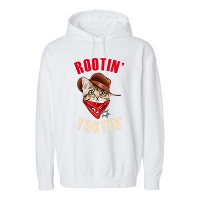 Rootin' Tootin' Cowboy Cat Meme Garment-Dyed Fleece Hoodie