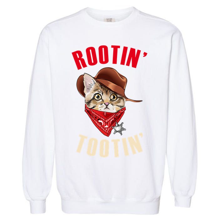 Rootin' Tootin' Cowboy Cat Meme Garment-Dyed Sweatshirt
