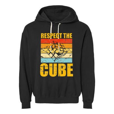 Respect The Cube Puzzle Speed Cubing Garment-Dyed Fleece Hoodie