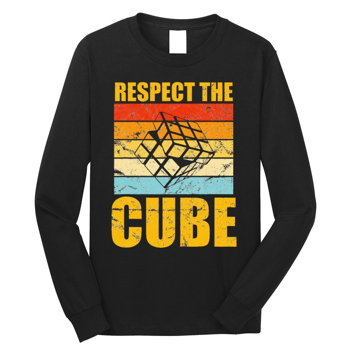 Respect The Cube Puzzle Speed Cubing Long Sleeve Shirt