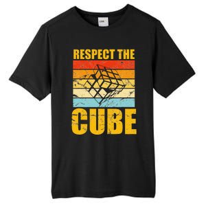 Respect The Cube Puzzle Speed Cubing Tall Fusion ChromaSoft Performance T-Shirt