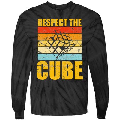 Respect The Cube Puzzle Speed Cubing Tie-Dye Long Sleeve Shirt