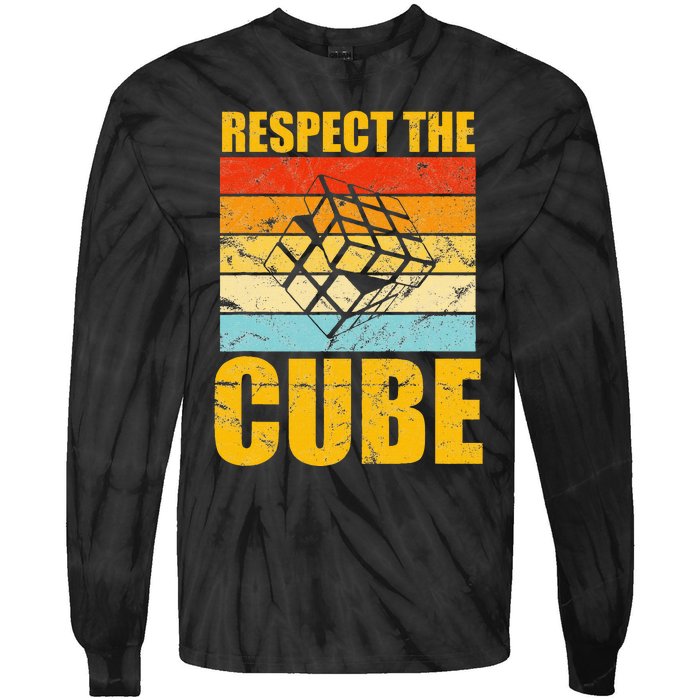 Respect The Cube Puzzle Speed Cubing Tie-Dye Long Sleeve Shirt