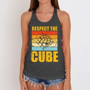 Respect The Cube Puzzle Speed Cubing Women's Knotted Racerback Tank