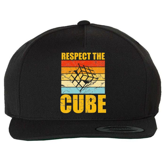 Respect The Cube Puzzle Speed Cubing Wool Snapback Cap