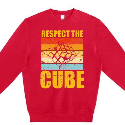 Respect The Cube Puzzle Speed Cubing Premium Crewneck Sweatshirt