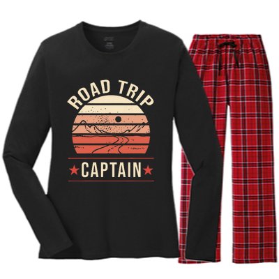 Road Trip Captain Women's Long Sleeve Flannel Pajama Set 