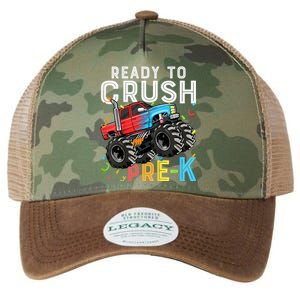 Ready To Crush Prek First Day Of Preschool Monster Truck Legacy Tie Dye Trucker Hat