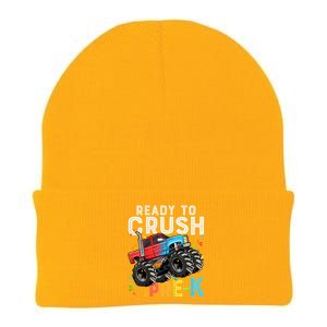 Ready To Crush Prek First Day Of Preschool Monster Truck Knit Cap Winter Beanie