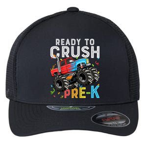 Ready To Crush Prek First Day Of Preschool Monster Truck Flexfit Unipanel Trucker Cap