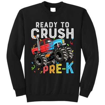 Ready To Crush Prek First Day Of Preschool Monster Truck Sweatshirt