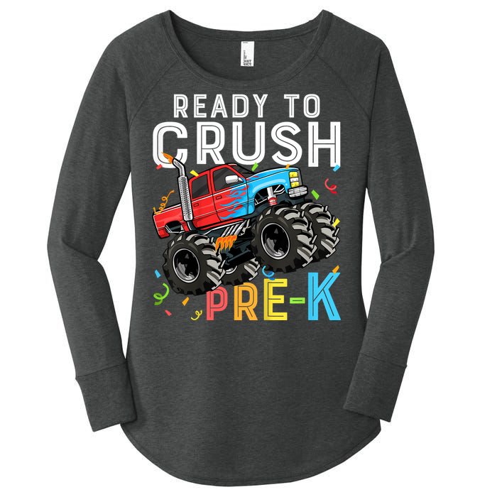 Ready To Crush Prek First Day Of Preschool Monster Truck Women's Perfect Tri Tunic Long Sleeve Shirt