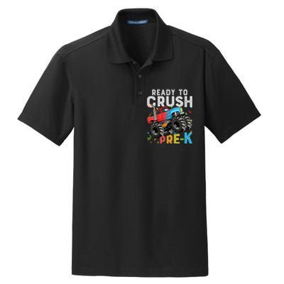 Ready To Crush Prek First Day Of Preschool Monster Truck Dry Zone Grid Polo