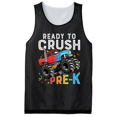 Ready To Crush Prek First Day Of Preschool Monster Truck Mesh Reversible Basketball Jersey Tank