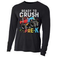 Ready To Crush Prek First Day Of Preschool Monster Truck Cooling Performance Long Sleeve Crew