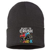 Ready To Crush Prek First Day Of Preschool Monster Truck Sustainable Knit Beanie