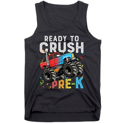 Ready To Crush Prek First Day Of Preschool Monster Truck Tank Top