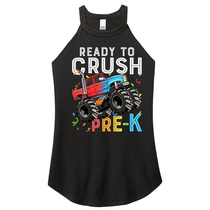 Ready To Crush Prek First Day Of Preschool Monster Truck Women's Perfect Tri Rocker Tank