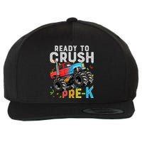 Ready To Crush Prek First Day Of Preschool Monster Truck Wool Snapback Cap