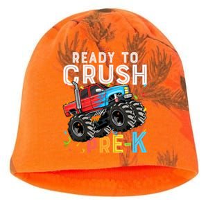 Ready To Crush Prek First Day Of Preschool Monster Truck Kati - Camo Knit Beanie