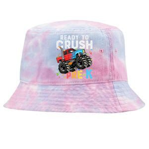 Ready To Crush Prek First Day Of Preschool Monster Truck Tie-Dyed Bucket Hat