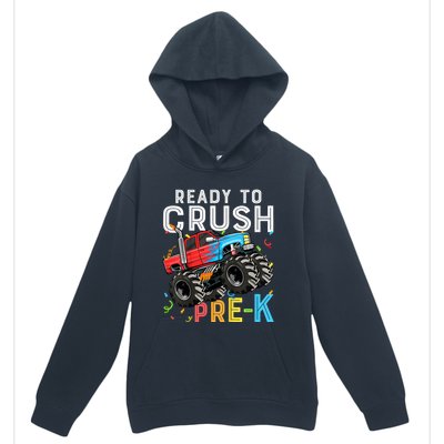 Ready To Crush Prek First Day Of Preschool Monster Truck Urban Pullover Hoodie