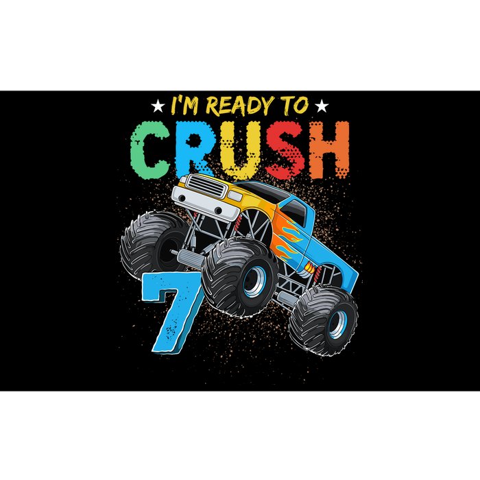 Ready To Crush 7 Monster Truck 7th Birthday Boy Bumper Sticker