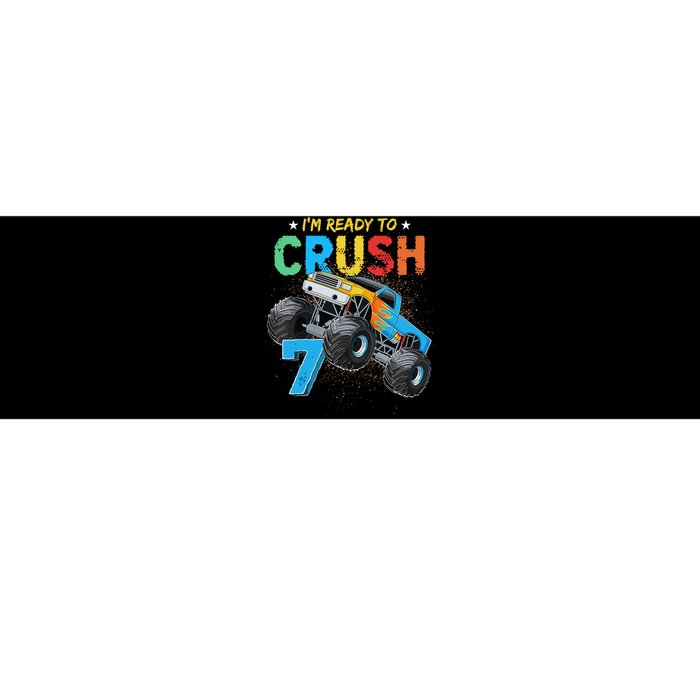 Ready To Crush 7 Monster Truck 7th Birthday Boy Bumper Sticker